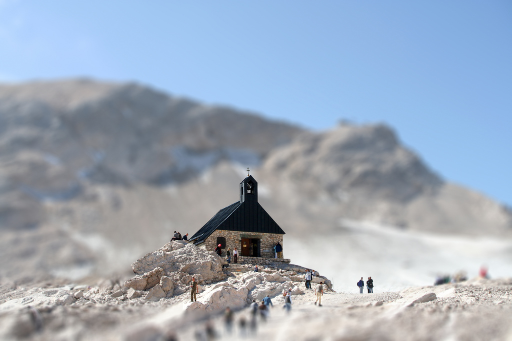mini Mountain Church miniature tilt Shift Photography