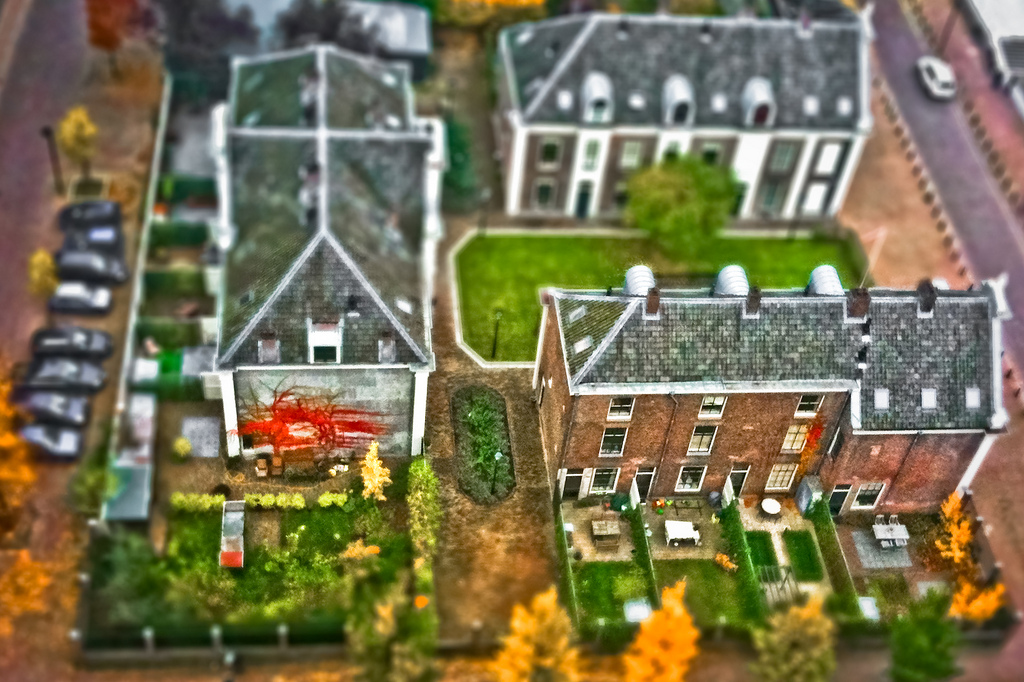 Miniature of neighborhood building tilt Shift Photography