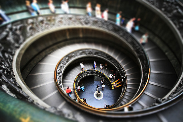 Vatican Stairs tilt Shift Photography